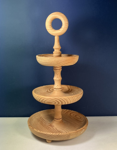 Large three tiered wooden - three-tiered,