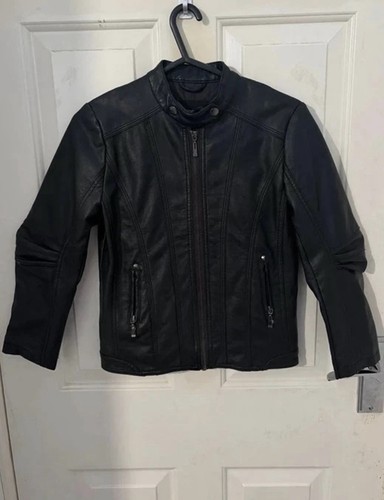 Black leather jacket - jacket, kids