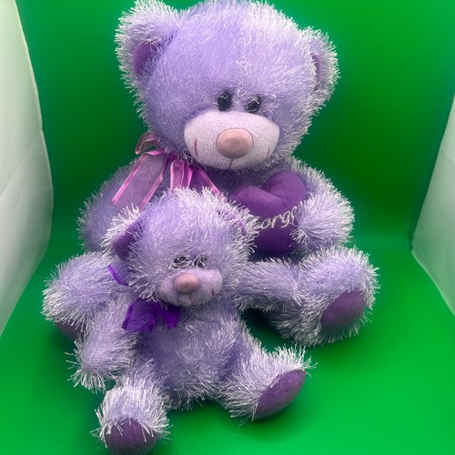 Paws purple teddy bear - purple, big