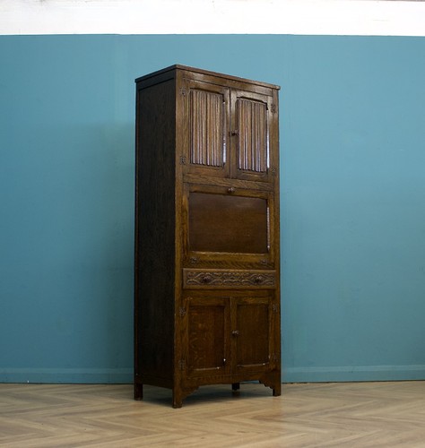 Oak kitchen larder cupboard - kitchen,