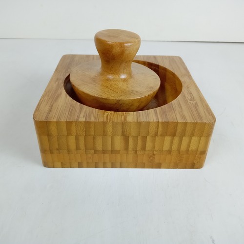 Wooden mortar pestle set - mortar,