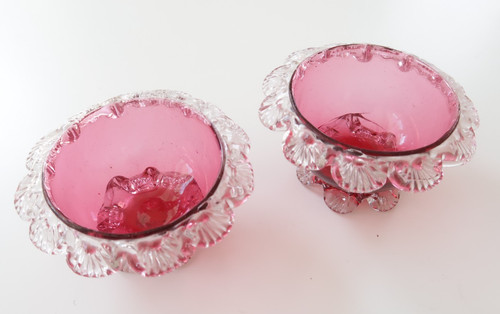 Two vintage cranberry art - vintage,