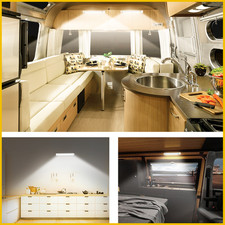 1 Pair LED Interior Light Strip Bar Car Van Bus Caravan ON/OFF Switch Umiversal