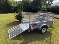New Apache  7X4 Trailer With Cage Kit & Heavy Duty Rear Loading Ramp, Galvanised