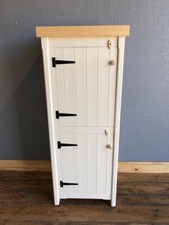 Rustic Wooden Pine 2 Door Freestanding Kitchen Handmade Cupboard Pantry Larder