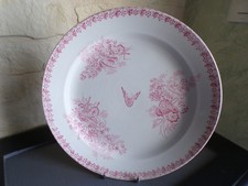 Sarreguemines Large Dish? butterfly hat rake flowers ivy