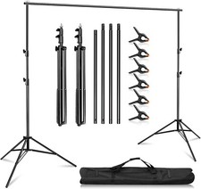 MSKIRA  Photography Backdrop Stand Adjustable Background Support Sy