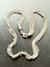 Very Beautiful 925 Sterling Silver Mesh Art Nouveau Designer Chain Necklace 