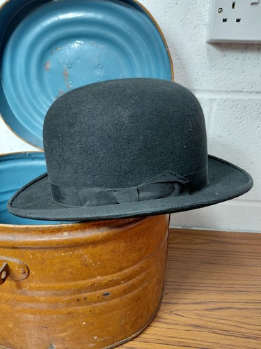 Vintage black bowler - vintage,