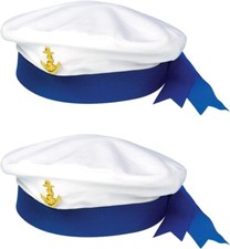 2 x Adult Sailor Hat Navy