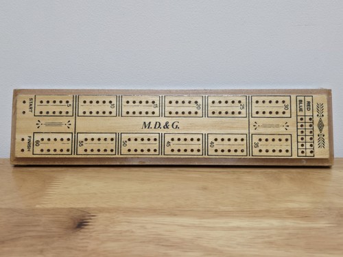 Vintage wooden cribbage score - cribbage,