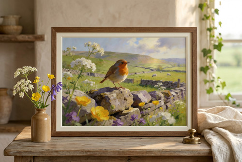 Yorkshire dales robin print - dales,