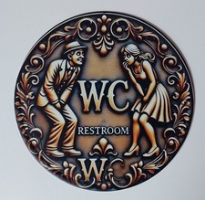 Metal WC / Toilet sign