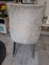 Dining Chair x2 Silver Crushed