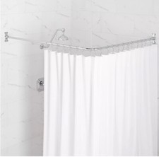Signature Hardware Corner Shower Curtain Rod 30"x60" - Chrome