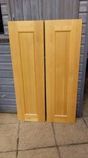 pair of solid light oak shaker