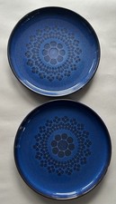 2 DENBY MIDNIGHT SALAD PLATES 8 INCHES
