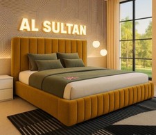 Bed Frame Plush Velvet Upholstered Ottoman Divan GasLift Storage with Mattress