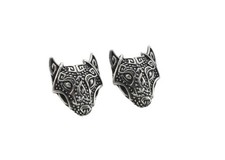 Pair  Of  Sterling  Silver  Norse  Viking  Wolf  Fenrir  Ear  Studs   !!  New !
