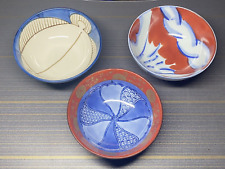 Lot Of 3 Vintage Japanese Soup Bowls Tableware Ceramic Porcelain Multi CLR Arita