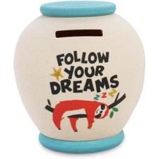 Money Box Smash Pot Break Open Coin Jar Personalised Girls Boys Follow Dreams