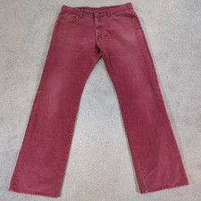 Gant Jeans Men W36 L34 Deep Red Jason Denim Normal Waist Regular Straight Dark