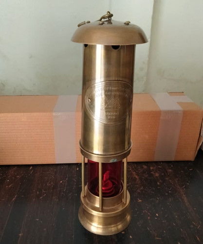 Nautical brass lamp - brass, antique