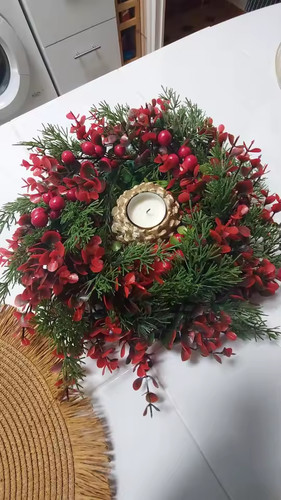 Artificial red berry christmas - red,