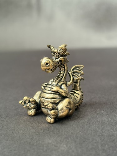 Cute chubby dragon solid - chubby, brass