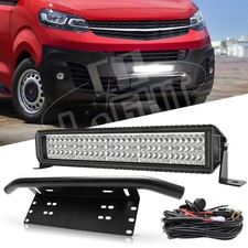 Number Plate Bar + Quad Row Led Light Bar For Vauxhall Opel Vivaro 2014 - 2019+