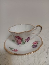 Vintage Salisbury Tea Cup and Saucer Pansies Fine Bone China Made in England