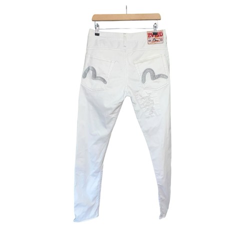 Evisu jeans white silver - evisu, gul