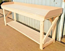 Wooden Workbench With Rear And Side MDF Upstands
