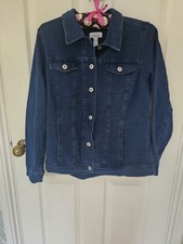 Denim & Co Comfy Denim Style Jacket with Collar Indigo 2XL 