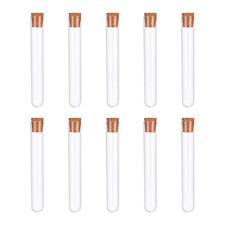 10Pcs Clear Plastic Test Tubes