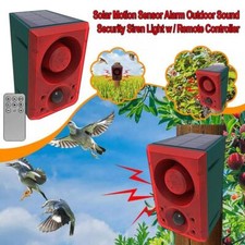 +Solar Motion Sensor Alarm emits loud dog barking & gunshot sounds up to 130db