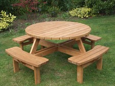 8 Seater commercial pub style round picnic table with free shipping!!!!