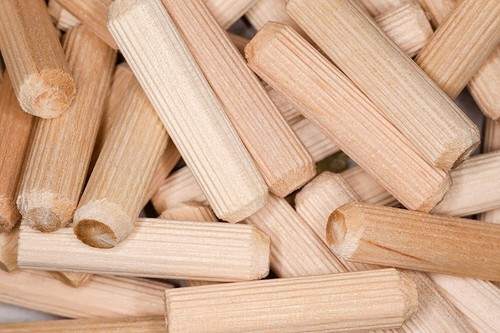 Wooden dowel pins grooved - wooden,