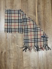 Burberry London 100% Lambwool Beige Red Nova Check Scarf Winter Holiday Gifting