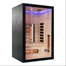 Miracle 2 Person LUX Black Infrared Home Sauna Premium Wooden Heat Therapy