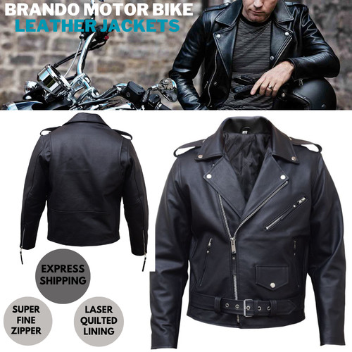 Men brando leather jacket - brando,