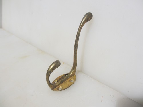 Victorian brass coat hook - coat,