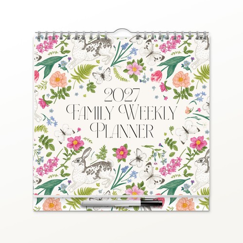 Weekly family planner - planner, pen