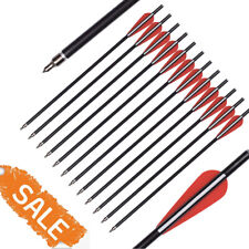  14"/16"Crossbow Bolts Fiberglass Shaft Hunting Arrows Changeable Tips Flat Nock