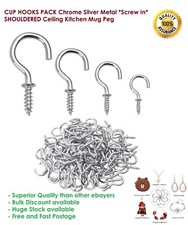 CUP HOOKS PACK Chrome Silver