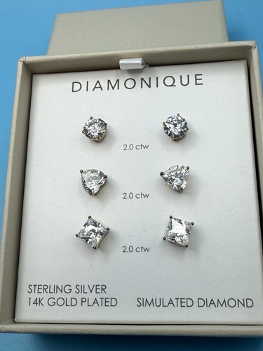 Qvc diamonique stud earrings - qvc, 3