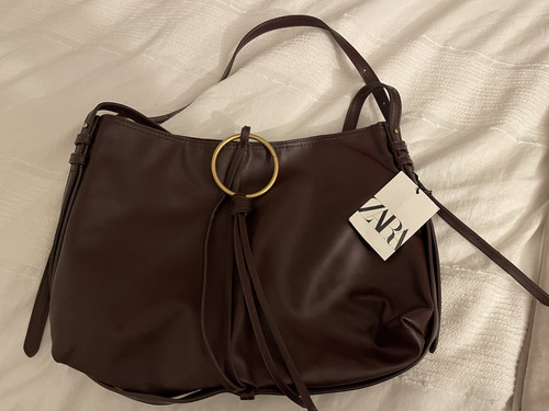 Zara brown burgundy detail - zara,