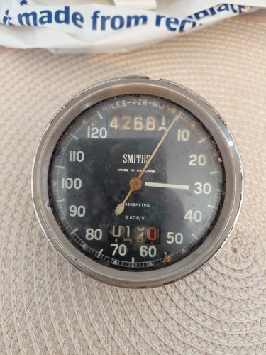 Old smiths speedometer 120mph - old,