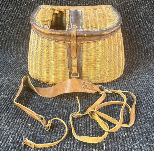 Vtg fishing creel antique - fishing,