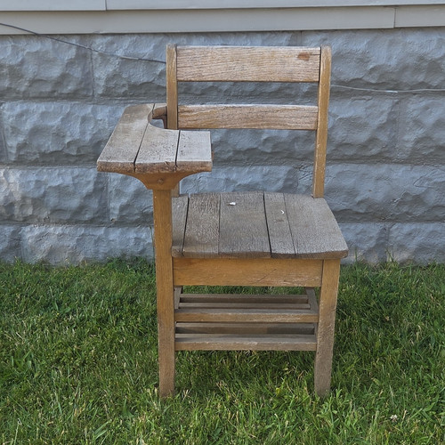 Antique oak wooden school - antique,